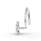 0.03 Carat Floral Diamond Nose Pin 14K - White Gold