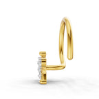 0.03 Carat Floral Diamond Nose Pin 14K