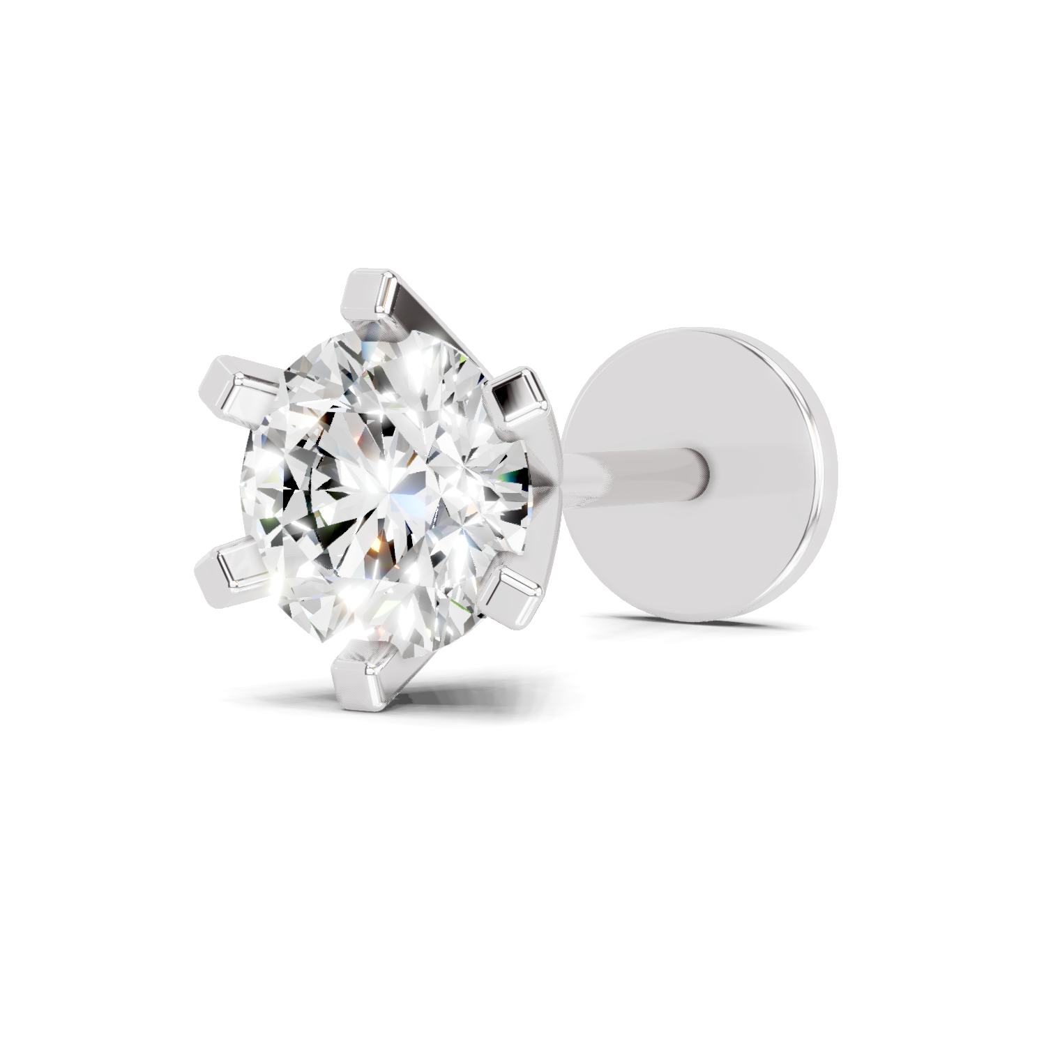 0.35 Carat Nose Pin 14K Screw - White Gold