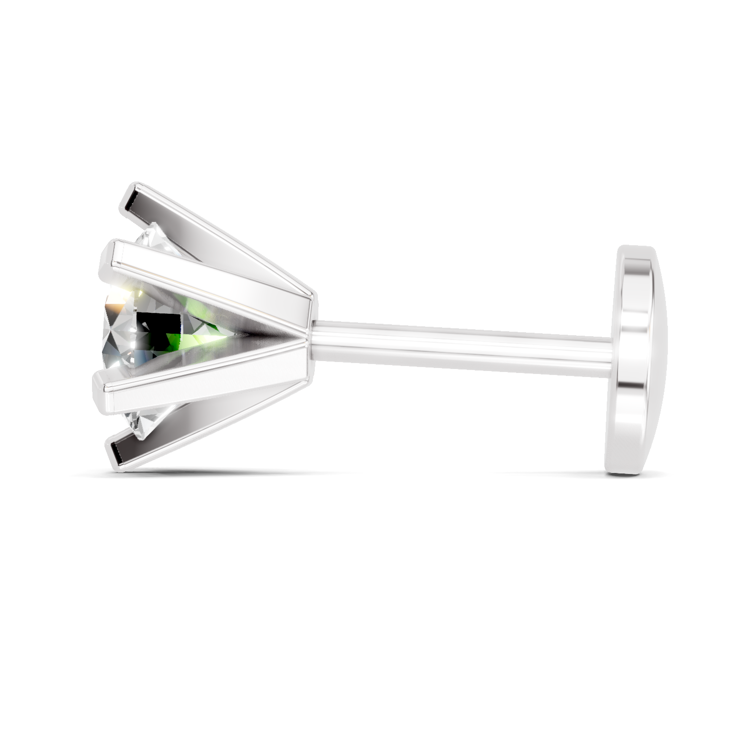 0.35 Carat Nose Pin 14K Screw - White Gold