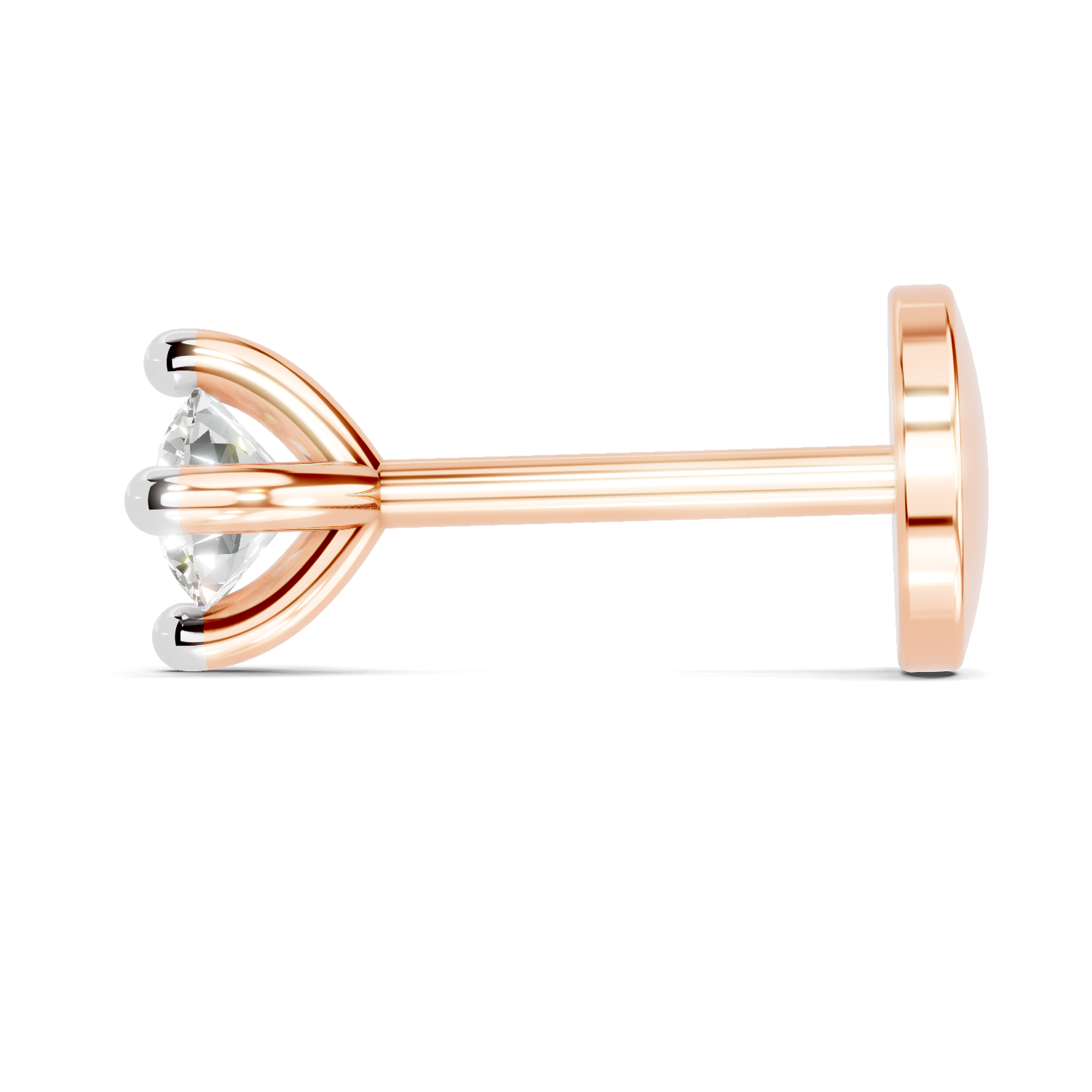 0.1 Carat Eterna Solitaire Diamond Nose Pin 14K - Rose Gold