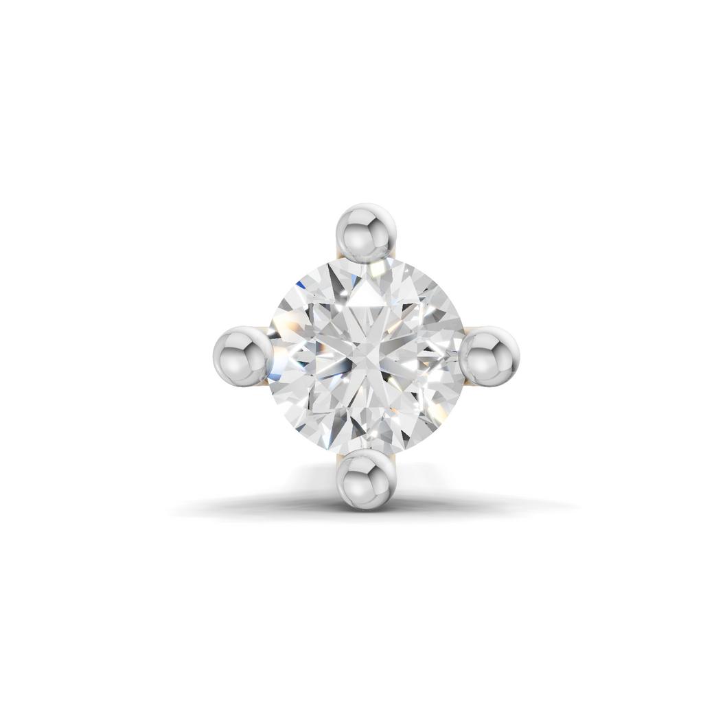 0.1 Carat Eterna Solitaire Diamond Nose Pin 14K - Rose Gold