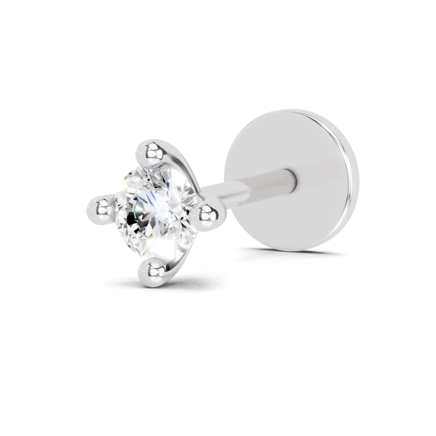 0.1 Carat Eterna Solitaire Diamond Nose Pin 14K - White Gold