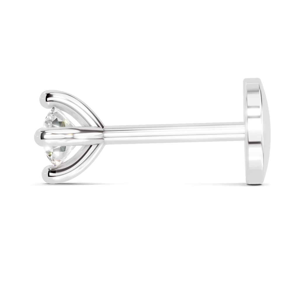 0.1 Carat Eterna Solitaire Diamond Nose Pin 14K - White Gold
