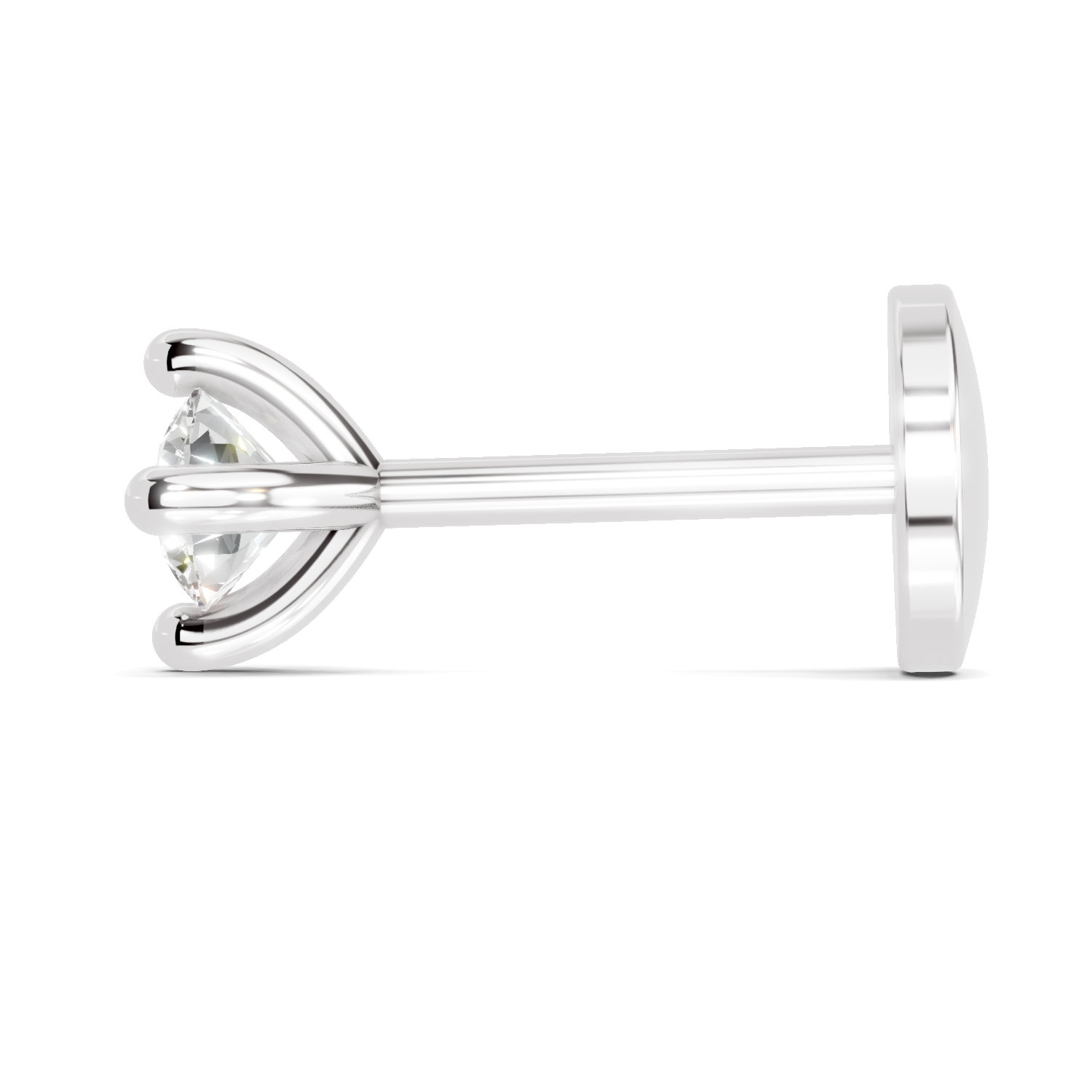 0.1 Carat Eterna Solitaire Diamond Nose Pin 14K - White Gold