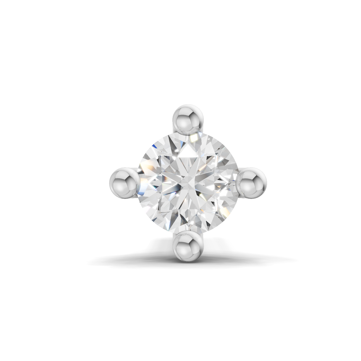 0.1 Carat Eterna Solitaire Diamond Nose Pin 14K - White Gold
