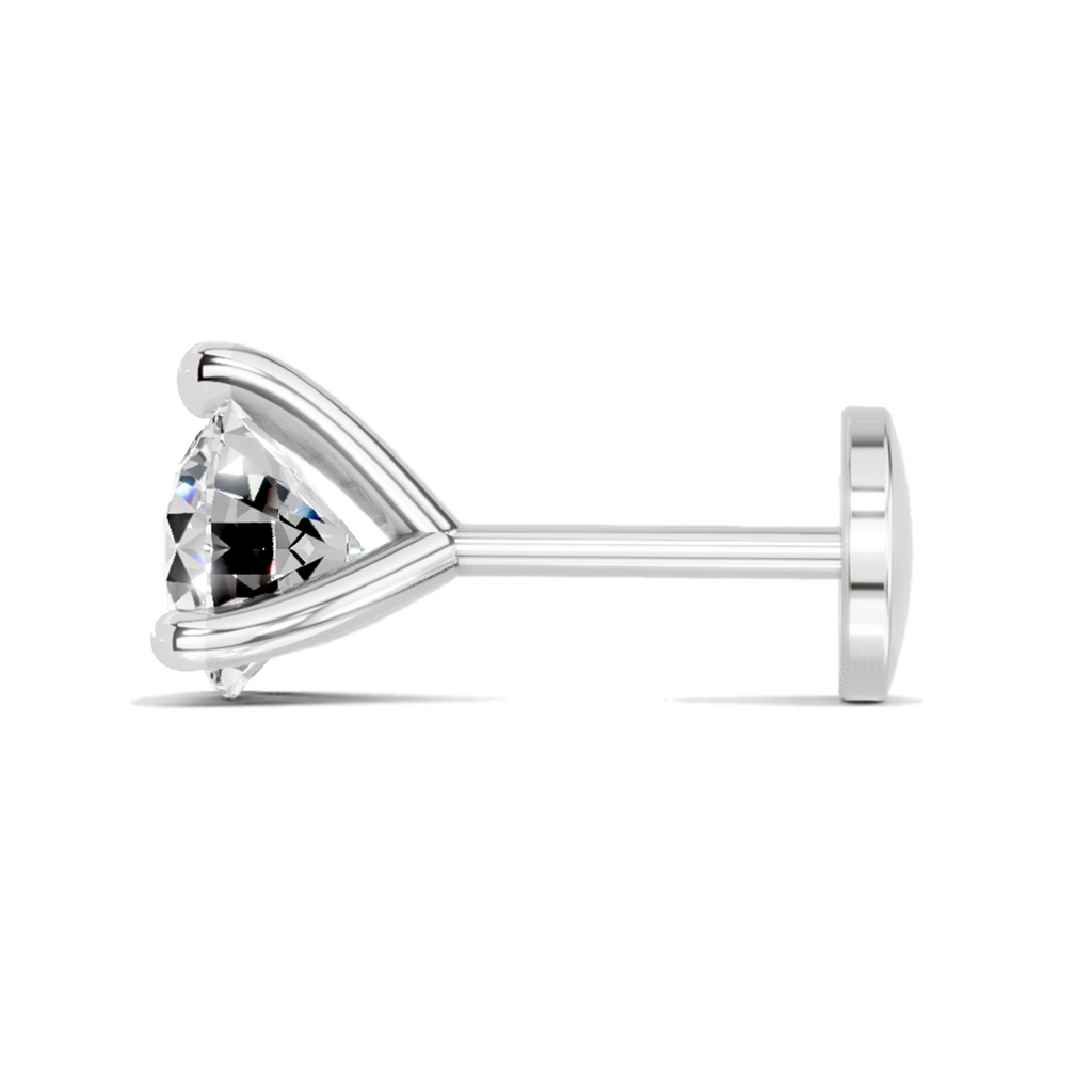 0.50 Ct Solitaire Diamond Nose Pin 14K - White Gold