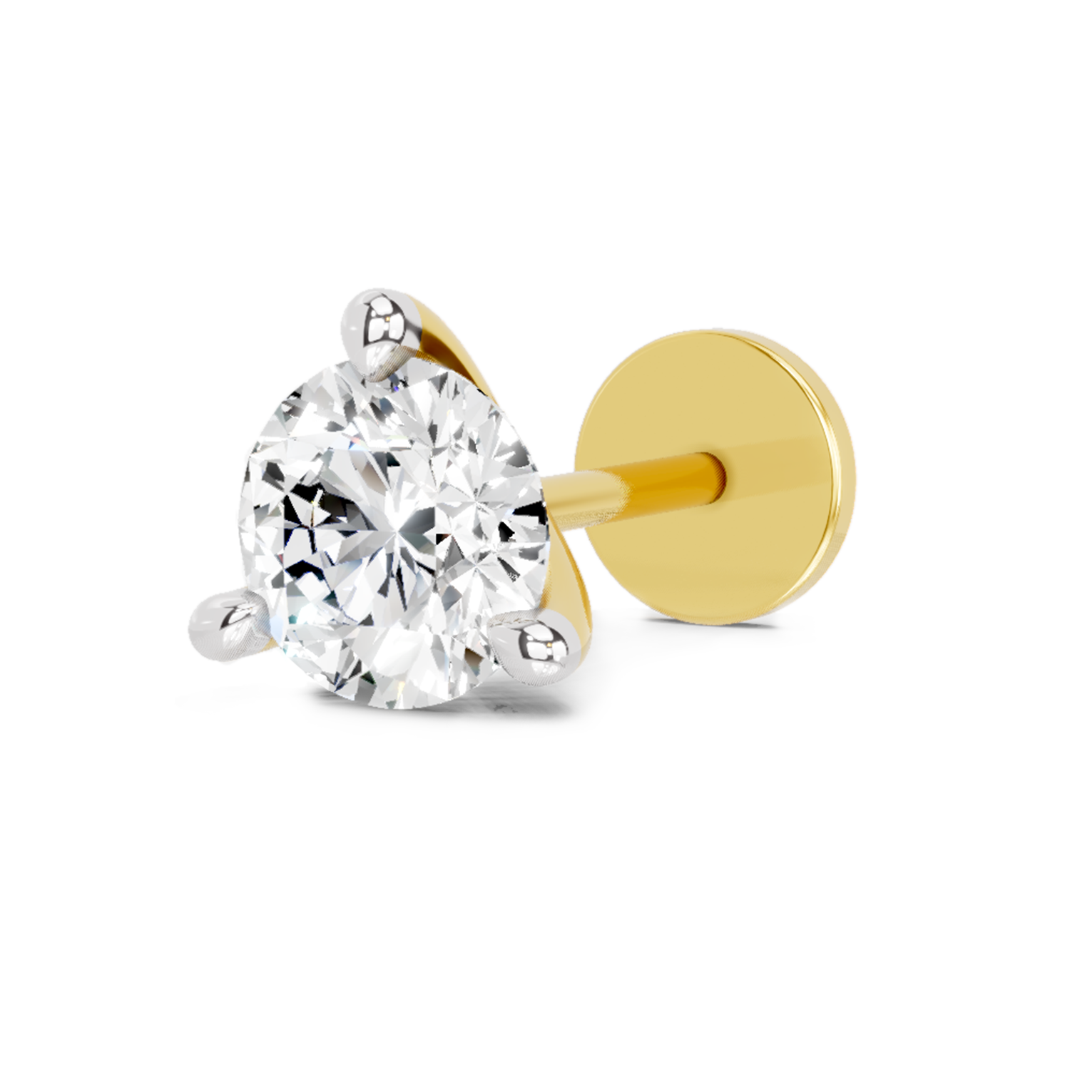 0.50 Ct Solitaire Diamond Nose Pin 14K