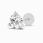 0.5 Carat Solitaire Diamond Nose Pin 14K - White Gold