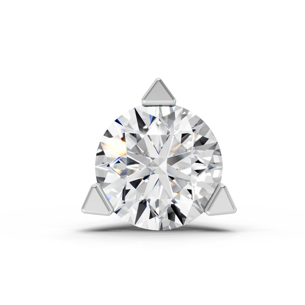 0.5 Carat Solitaire Diamond Nose Pin 14K - White Gold
