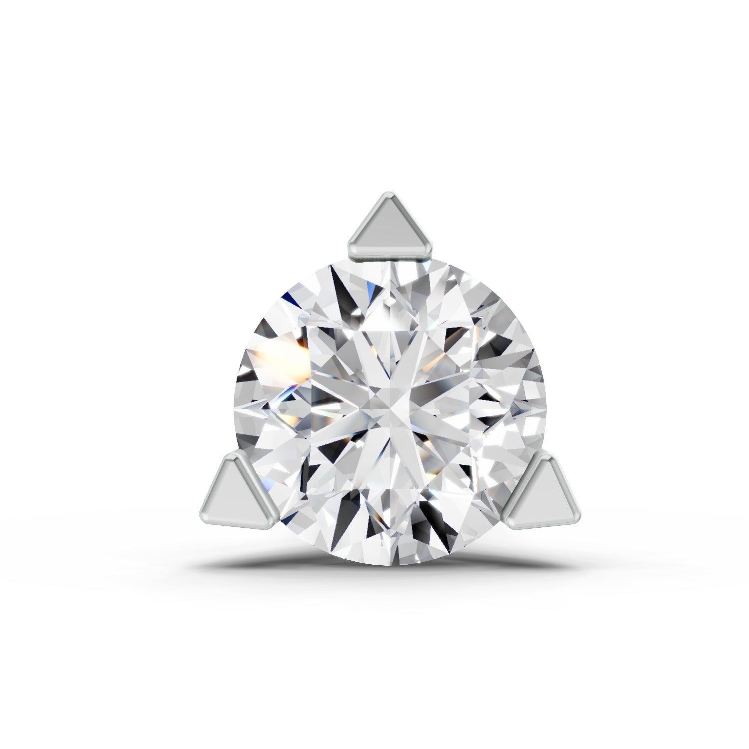 0.5 Carat Solitaire Diamond Nose Pin 14K - White Gold