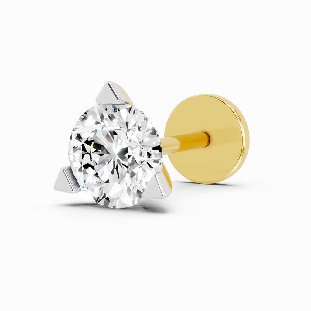 0.5 Carat Solitaire Diamond Nose Pin 14K