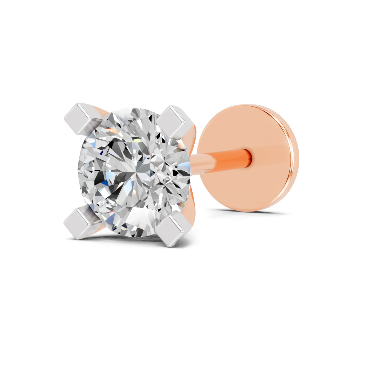 Exquisite Solitaire Diamond Nose Pin