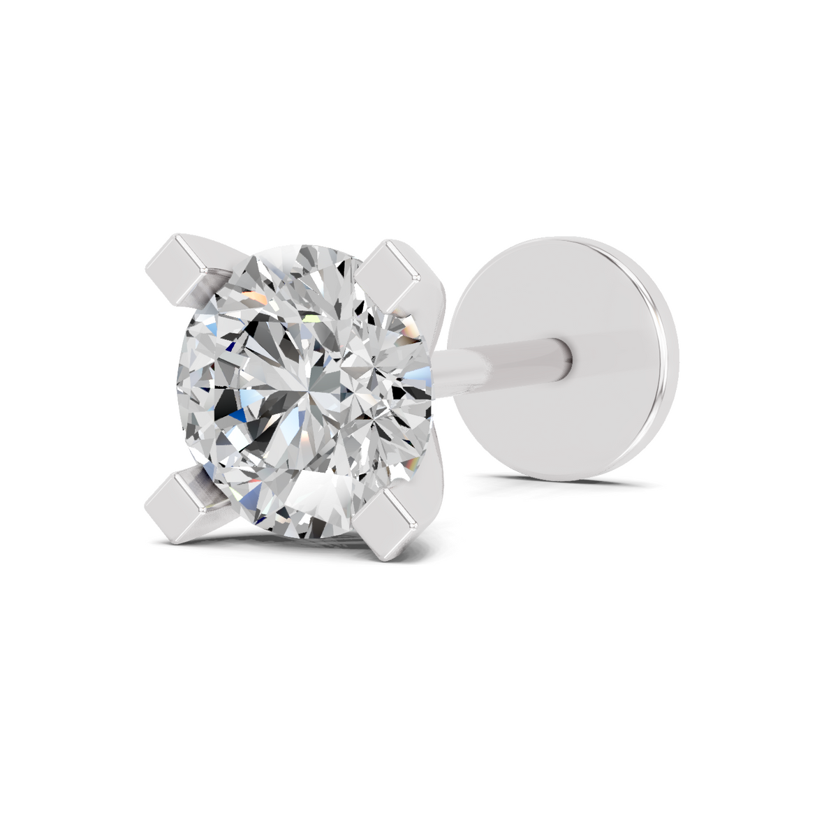 Exquisite Solitaire Diamond Nose Pin