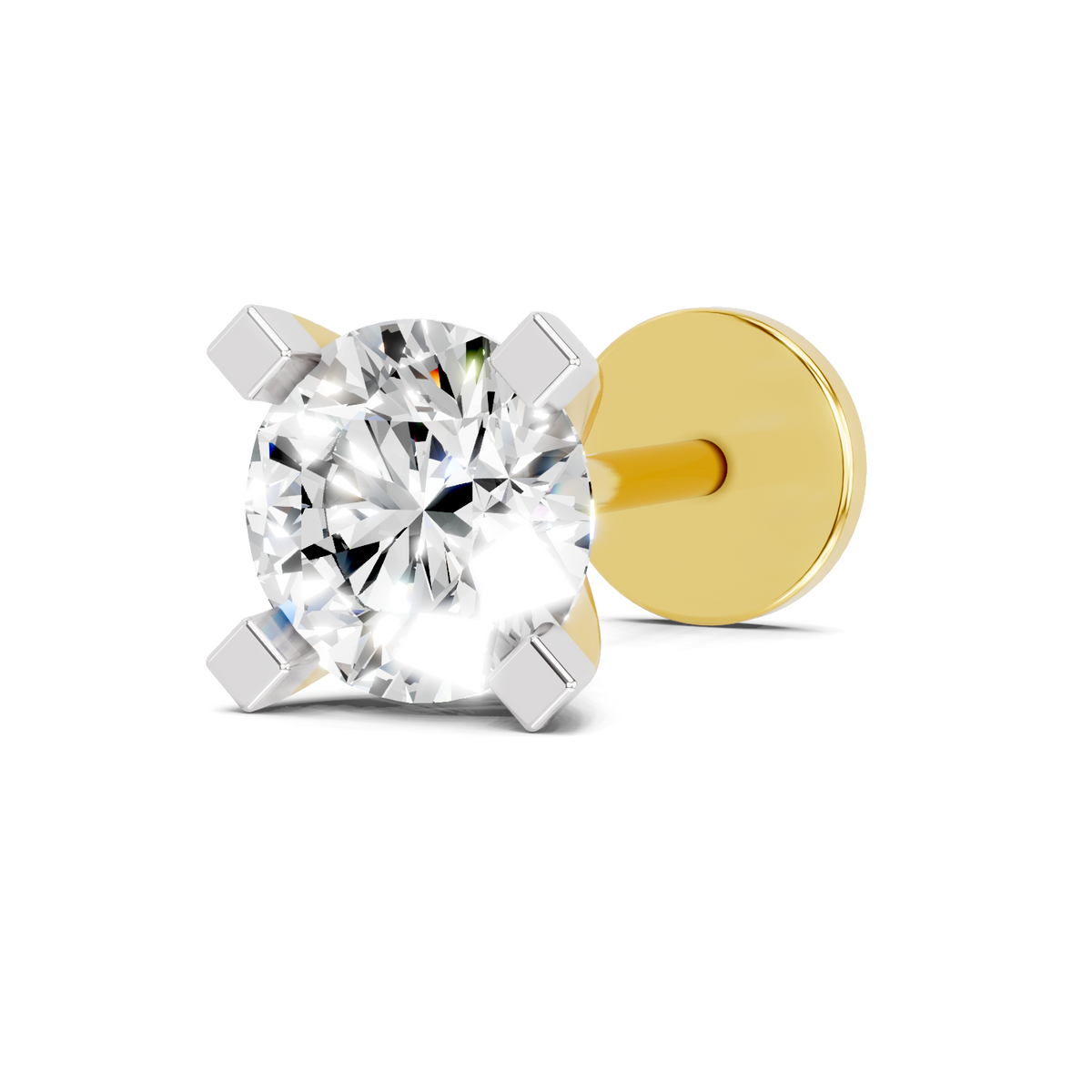 Exquisite Solitaire Diamond Nose Pin