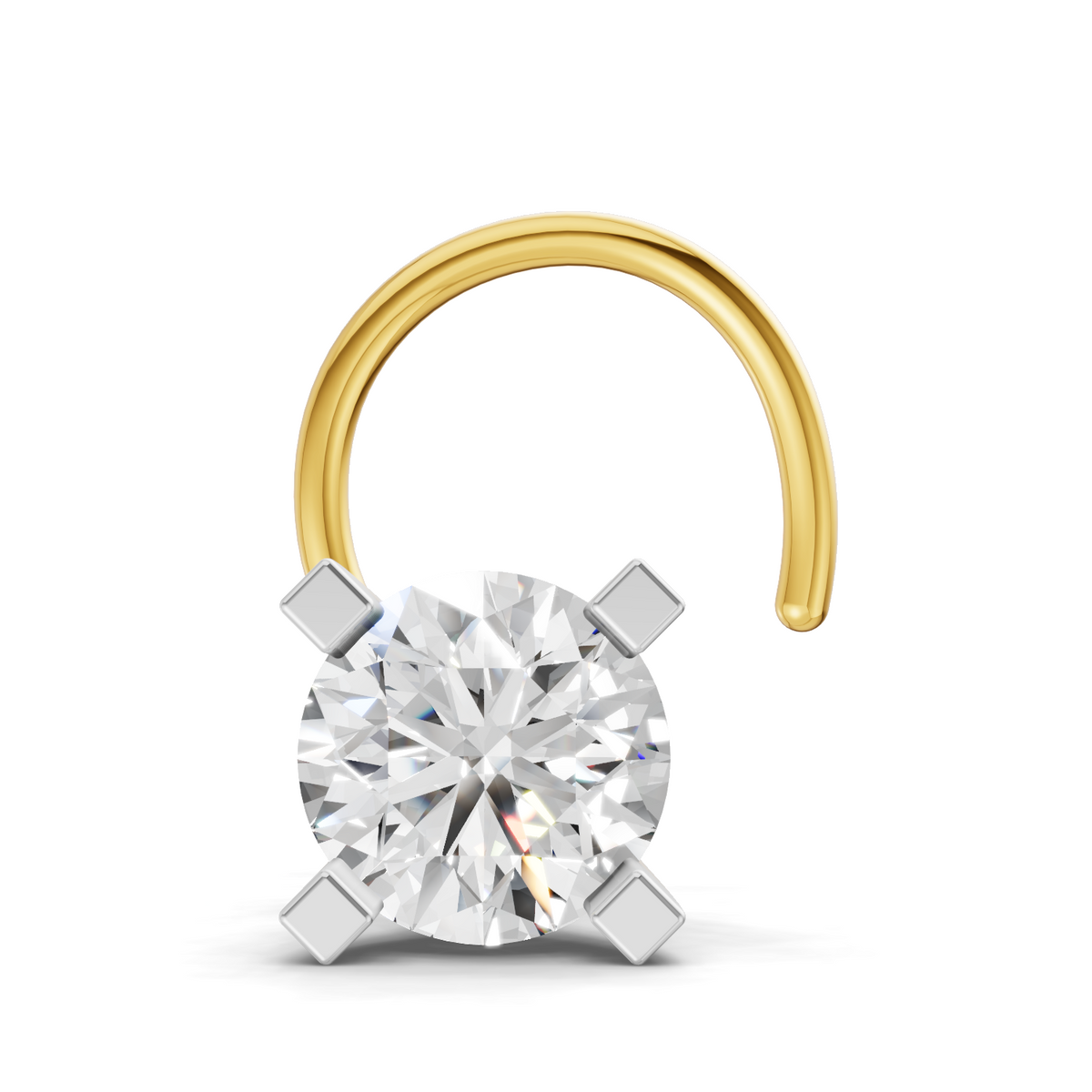 Exquisite Solitaire Diamond Nose Pin