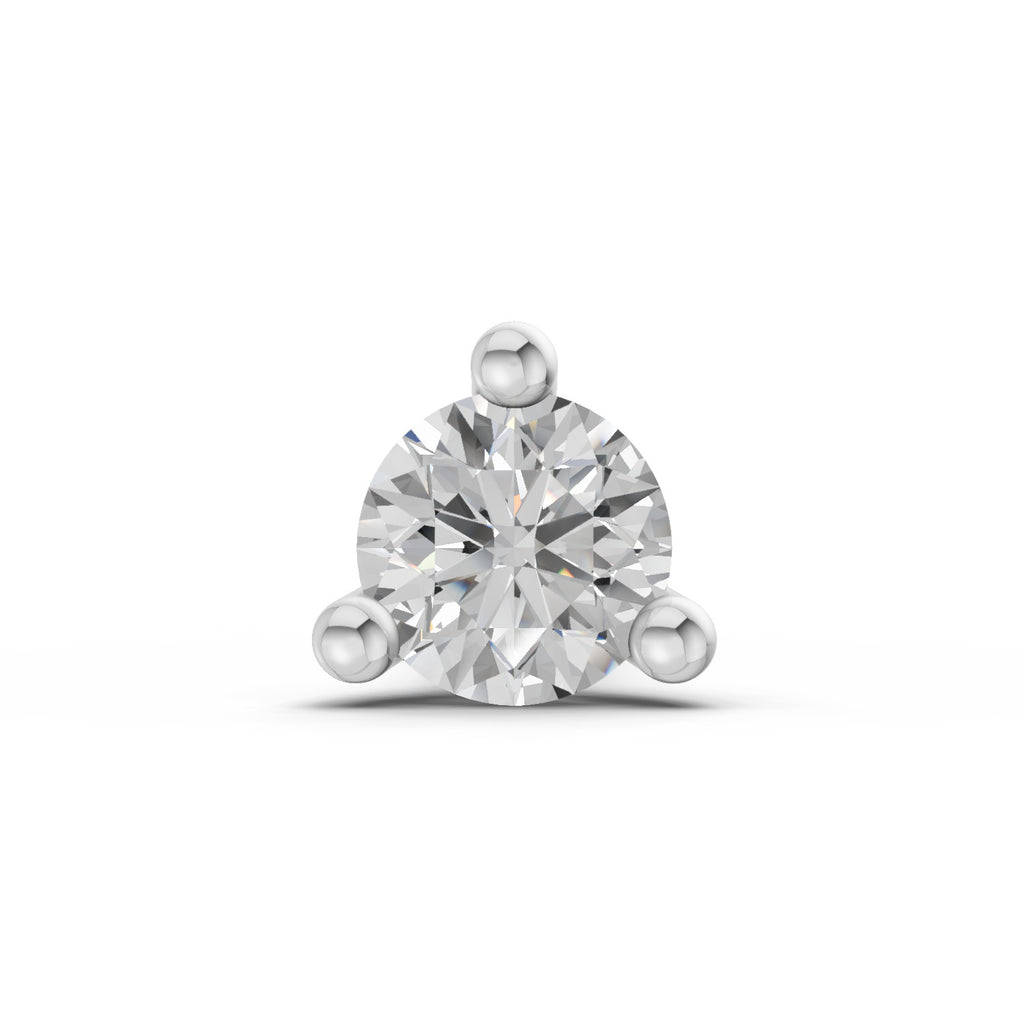 0.09 Carat Solitaire Diamond Nose Pin 14K - White Gold