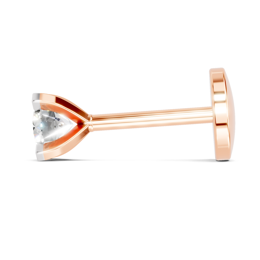 0.15 Carat Eterna Shine Diamond Nose Pin 14K Screw - Rose Gold