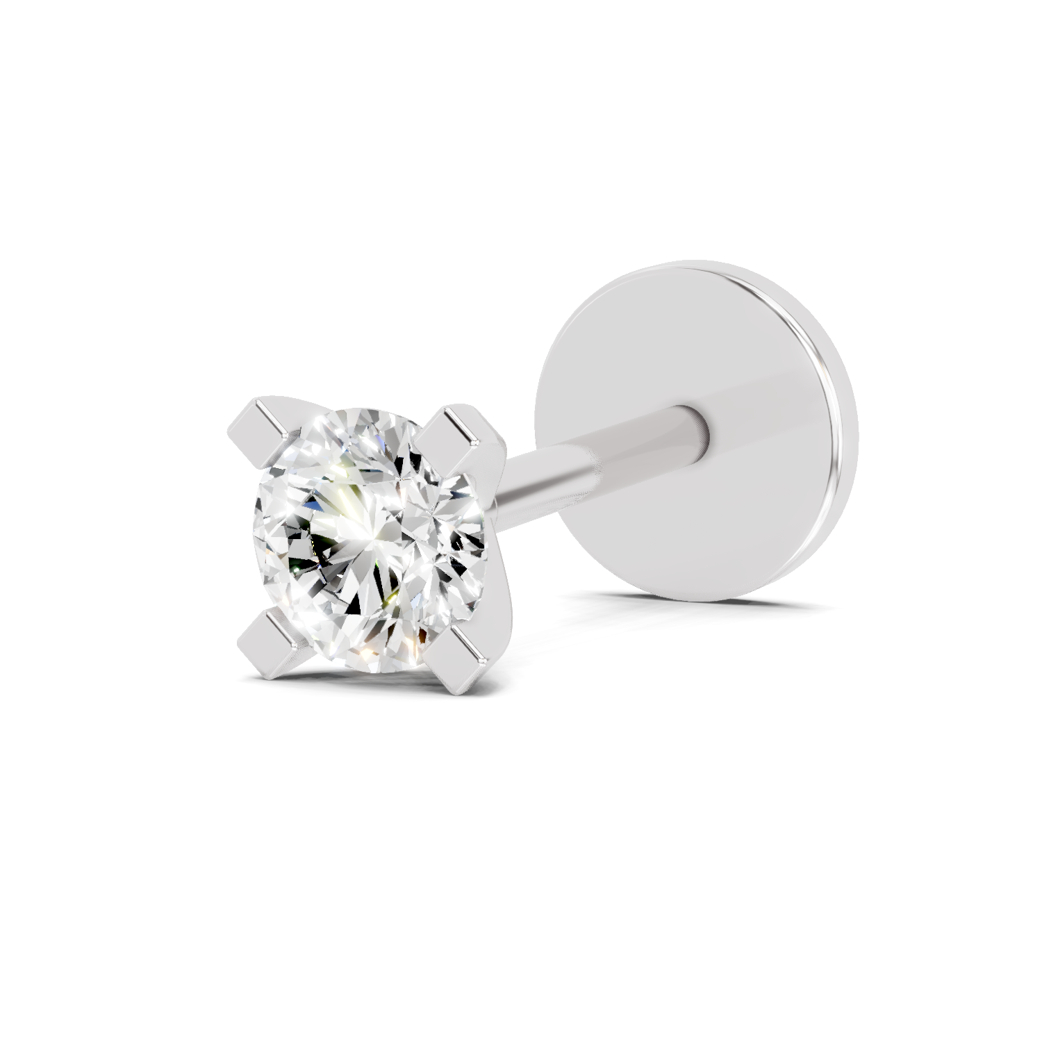 0.15 Carat Eterna Shine Diamond Nose Pin 14K Screw - White Gold