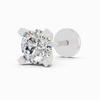 0.21 Carat 4 Prong Solitaire Diamond Nose Pin 14K - White Gold
