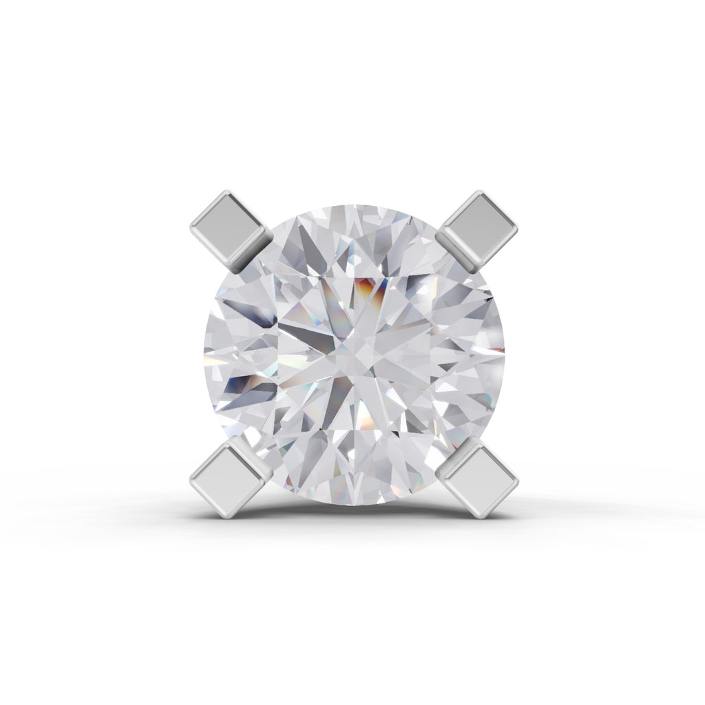 0.21 Carat 4 Prong Solitaire Diamond Nose Pin 14K - White Gold