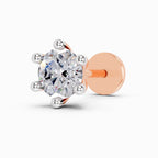 0.15 Carat Solitaire Diamond Nose Pin 14K - Rose Gold