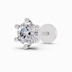 0.15 Carat Solitaire Diamond Nose Pin 14K - White Gold
