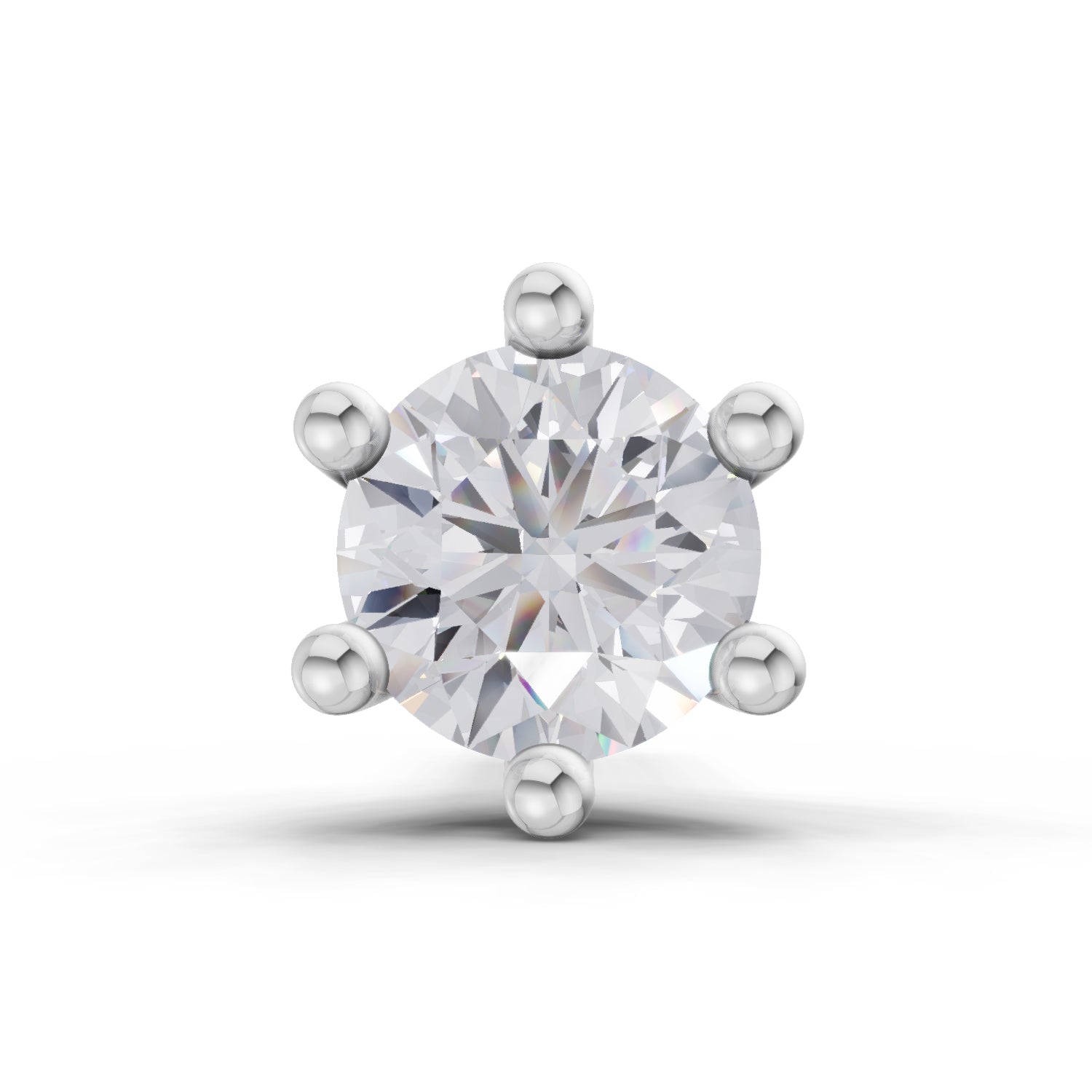 0.15 Carat Solitaire Diamond Nose Pin 14K - White Gold