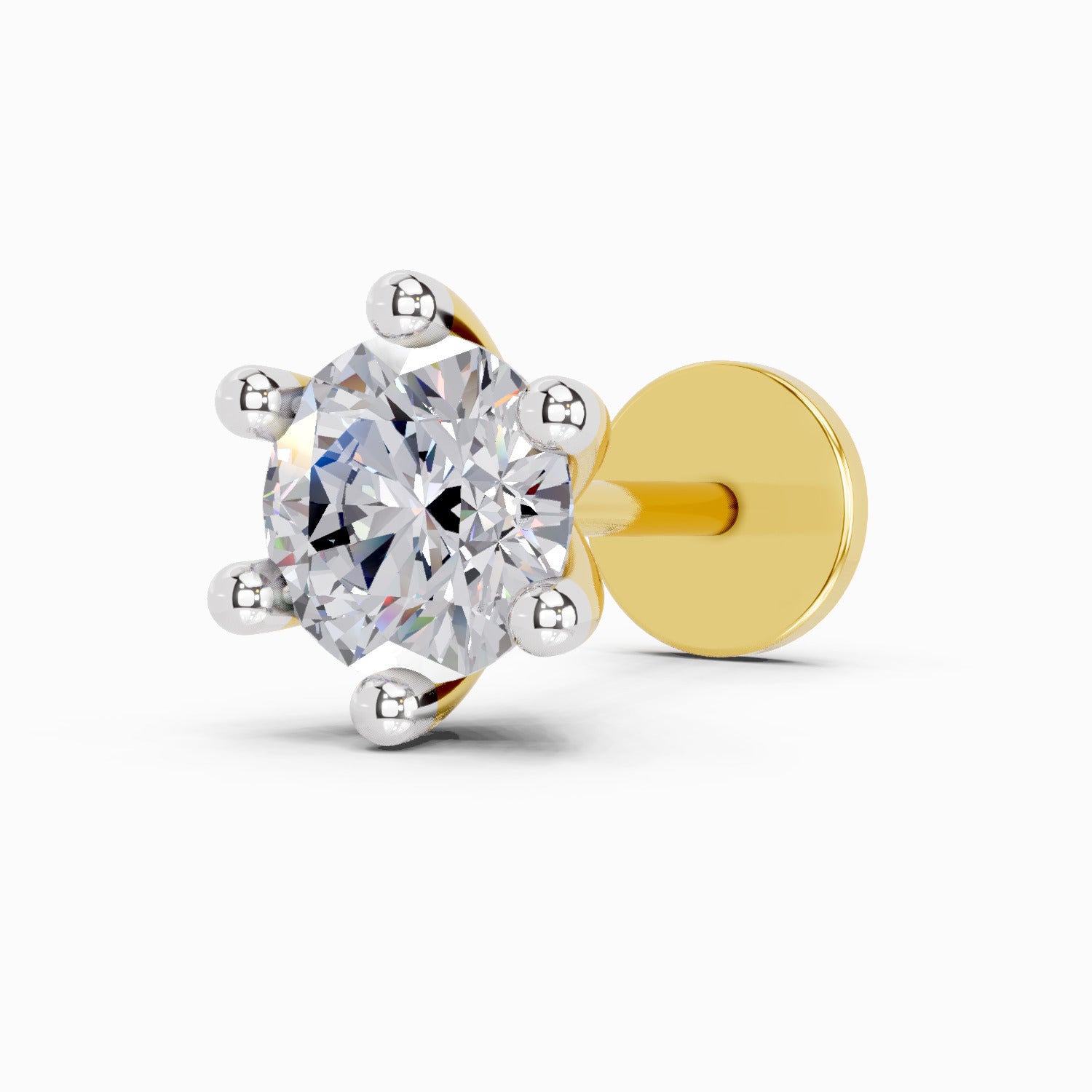 0.15 Carat Solitaire Diamond Nose Pin 14K