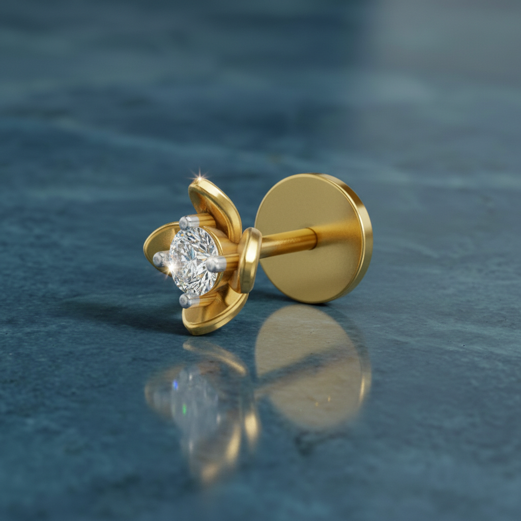 Sparkling Solitaire Diamond Nose Pin