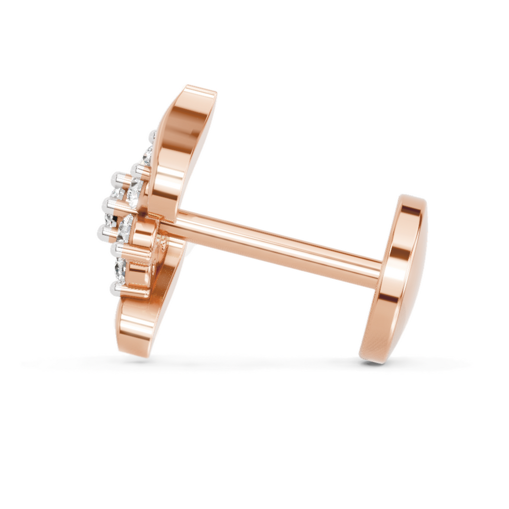 0.07 Ct Swirl Nose Pin 14K - Rose Gold