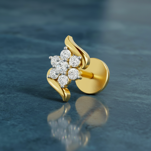 Captivating Swirl Diamond Nose Pin