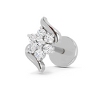 0.07 Ct Swirl Nose Pin 14K - White Gold