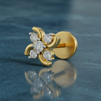 Shimmering Floral Diamond Nose Pin