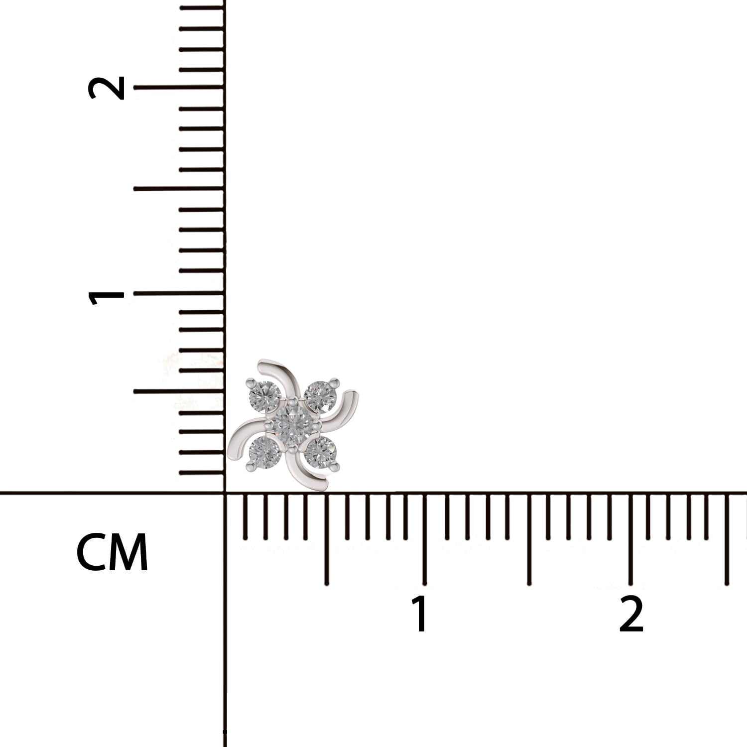 Shimmering Floral Diamond Nose Pin
