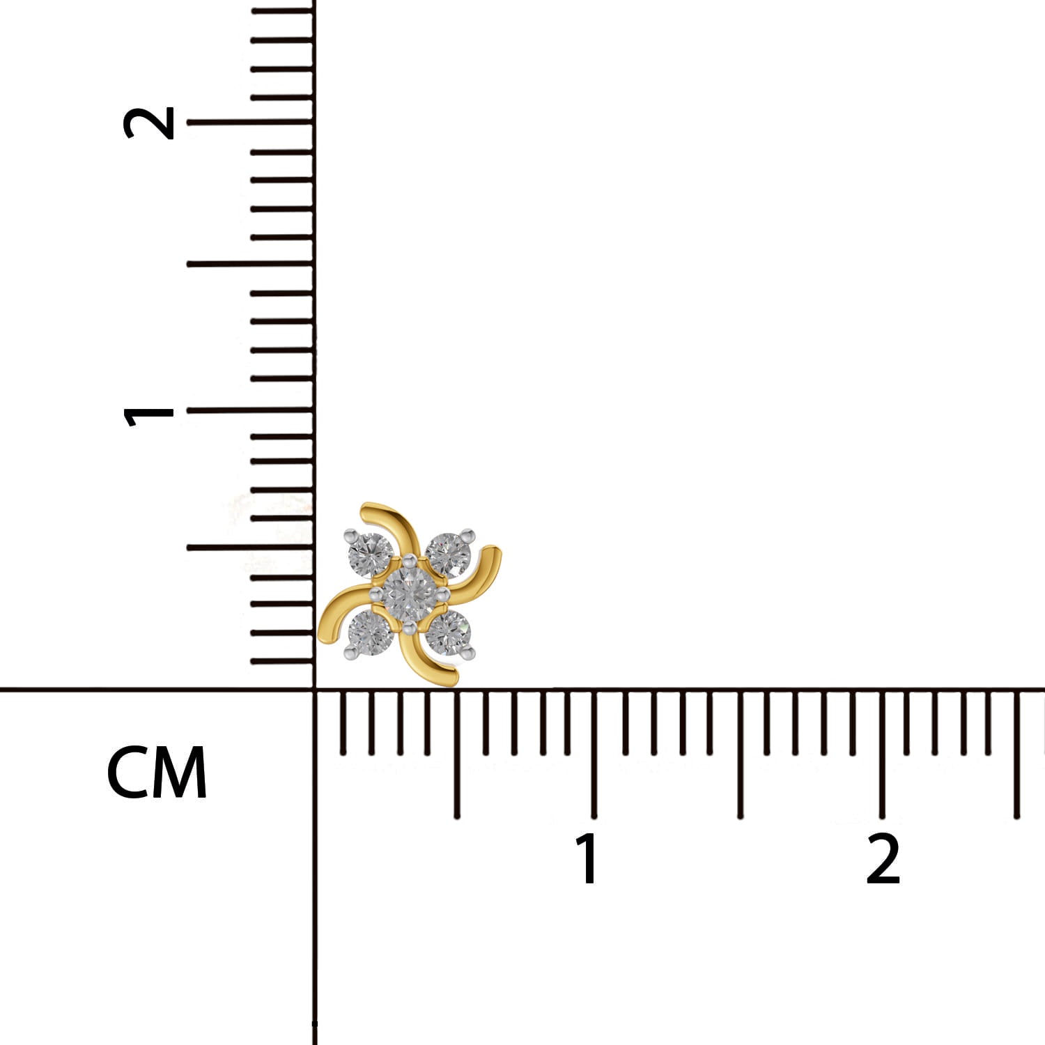 Shimmering Floral Diamond Nose Pin