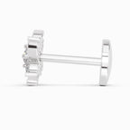 0.06 Ct Floral Stud Nose Pin 14K - White Gold