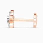 0.06 Carat Floral Stud Nose Pin 14K - Rose Gold