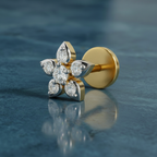 Glistening Floral Diamond Nose Pin