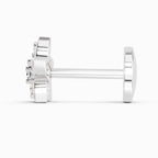 0.06 Carat Floral Stud Nose Pin 14K - White Gold