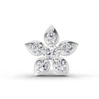 0.06 Carat Floral Stud Nose Pin 14K - White Gold