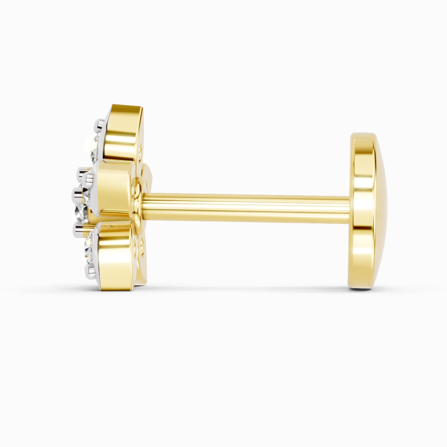 0.06 Carat Floral Stud Nose Pin 14K