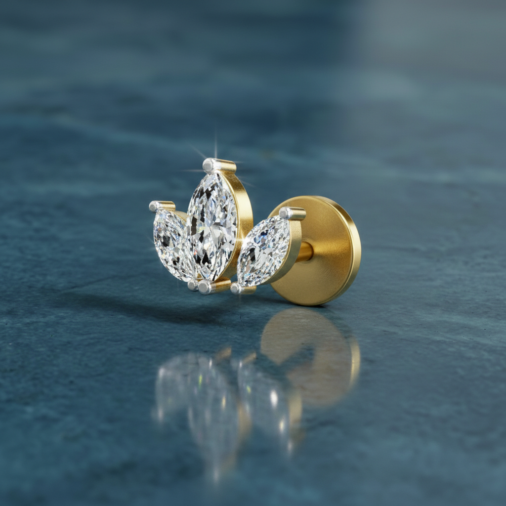 Gleaming Floral Diamond Nose Pin