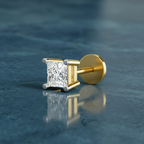 Stunning Princess-Cut Solitaire Diamond Nose Pin
