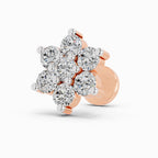 0.48 Carat floral cluster Diamond Nose Pin 14K - Rose Gold
