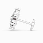 0.48 Carat floral cluster Diamond Nose Pin 14K - White Gold