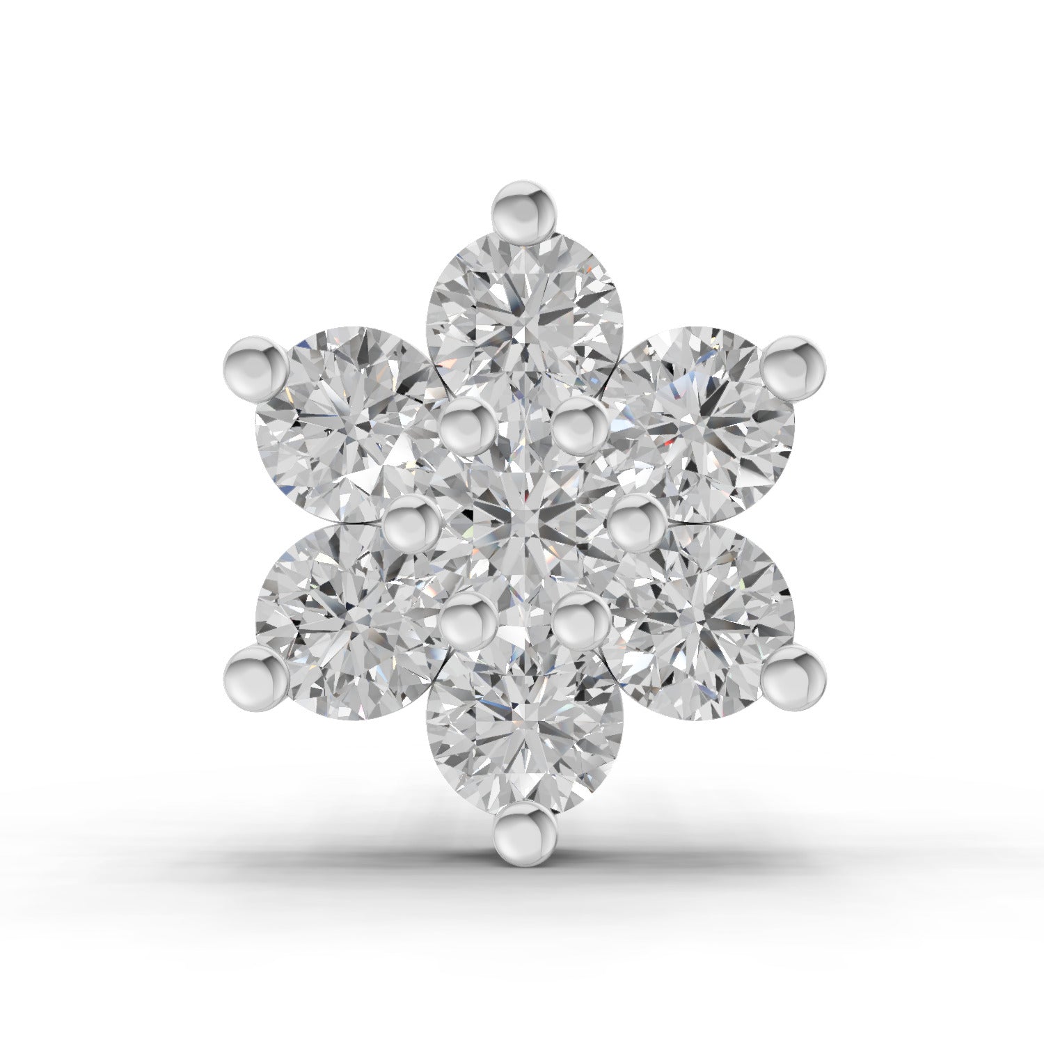 0.48 Carat floral cluster Diamond Nose Pin 14K