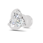 0.23 Carat floral cluster Diamond Nose Pin 14K Screw - White Gold