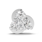 0.23 Carat floral cluster Diamond Nose Pin 14K Screw - White Gold