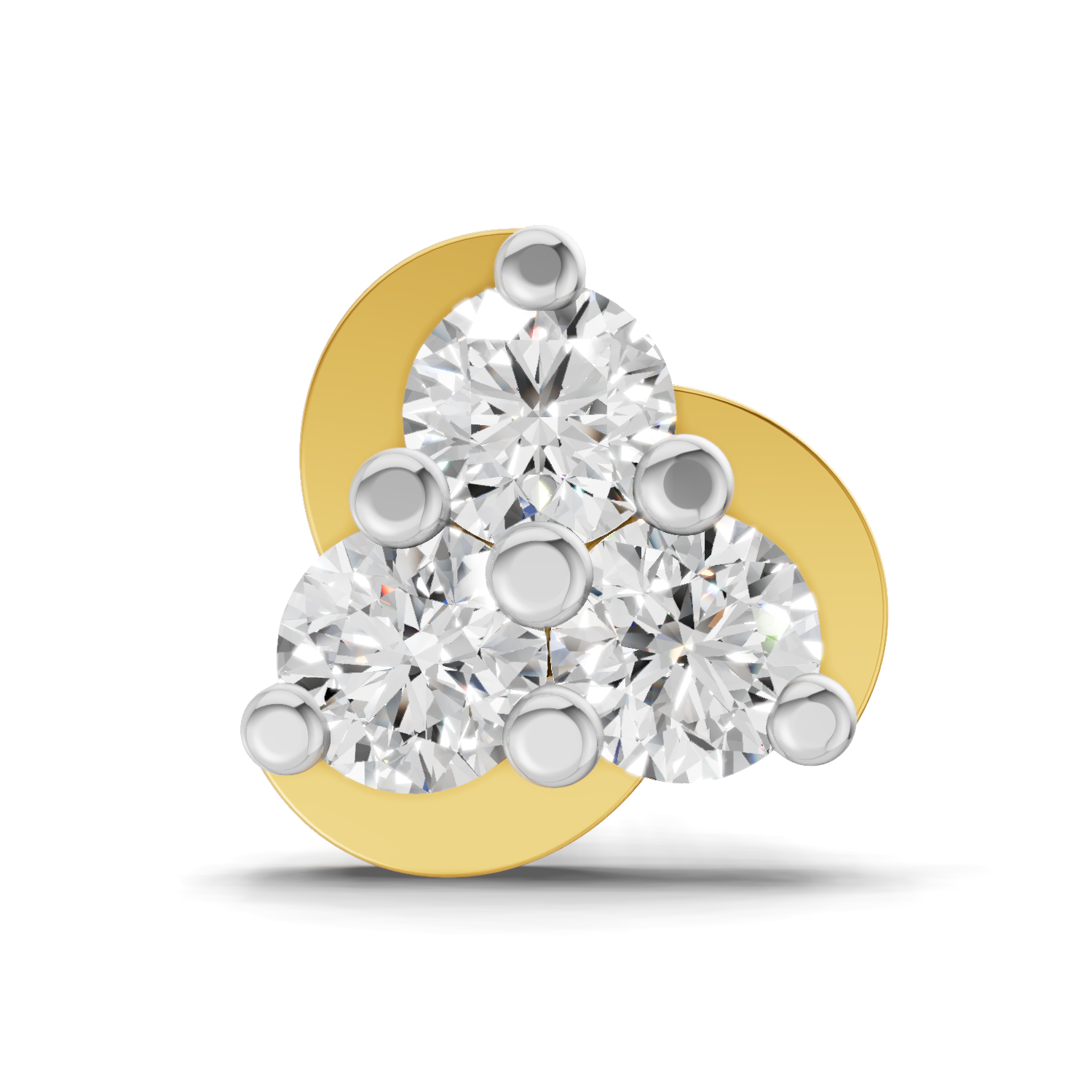 0.23 Carat floral cluster Diamond Nose Pin 14K Screw